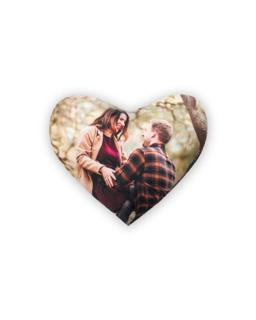 Coussin photo personnalisé en coeur