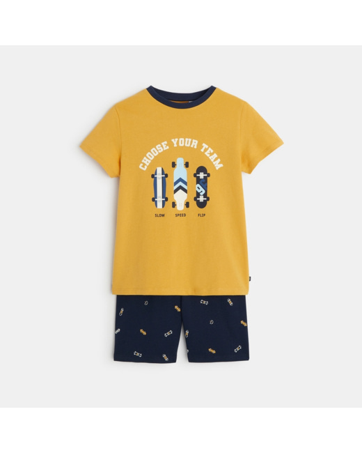 Pyjama d'été en jersey 2 pièces jaune garçon