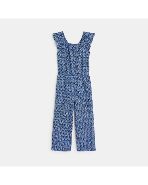 Combinaison-pantalon imprimée bleu fille