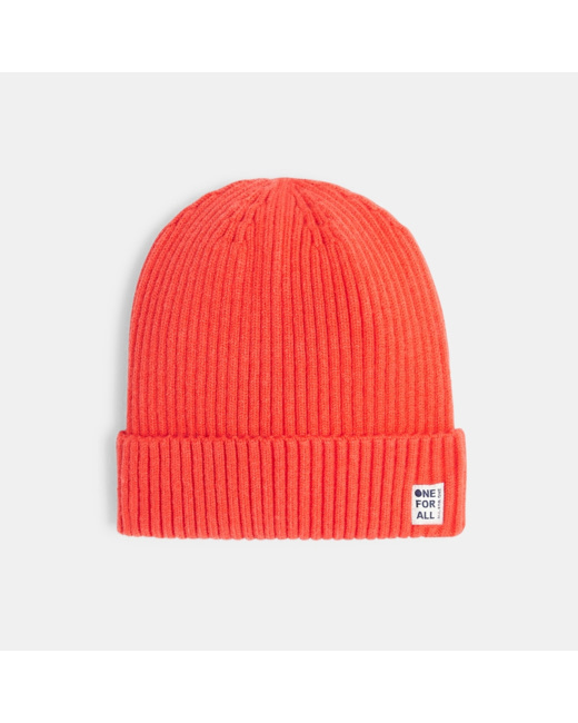 Bonnet en tricot côtelé orange garçon