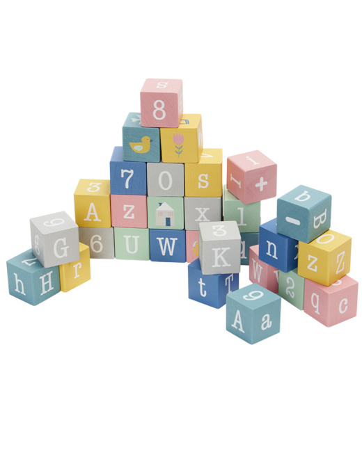 Set de 30 cubes alphabet en bois - Little Poesy