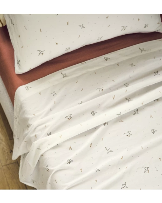 Drap plat 1 personne Coton Bio L'Envolée