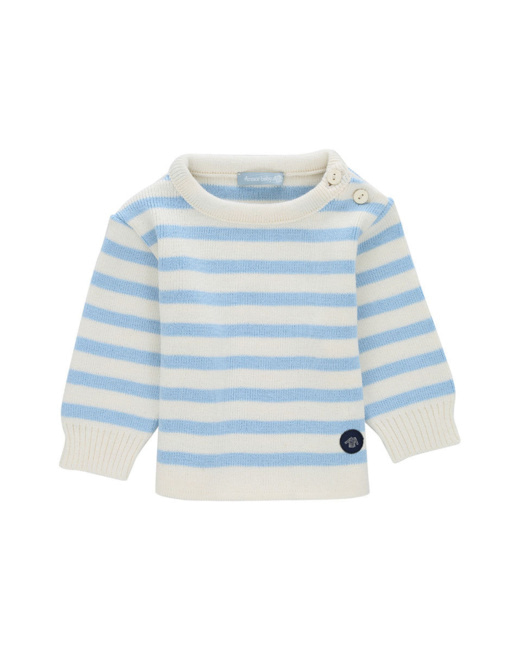 Pull marin rayé "Fouesnant" Baby - Nature/Reflet