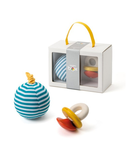 Coffret de naissance hochet et balle vibrante - Happy Box