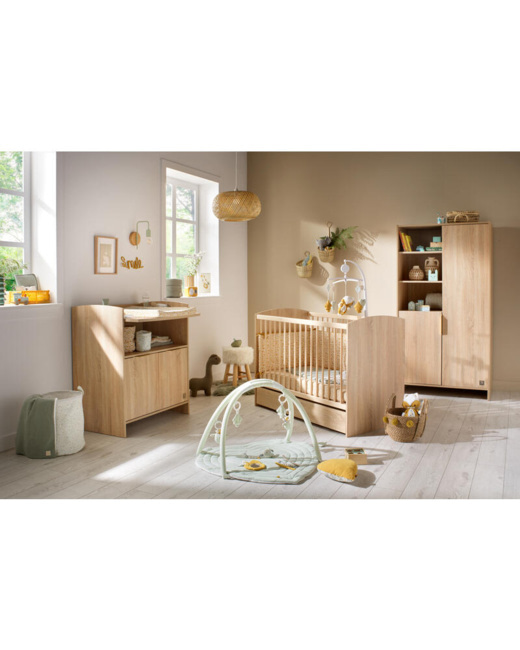 Chambre Trio Azur Lit bébé + Commode + Armoire