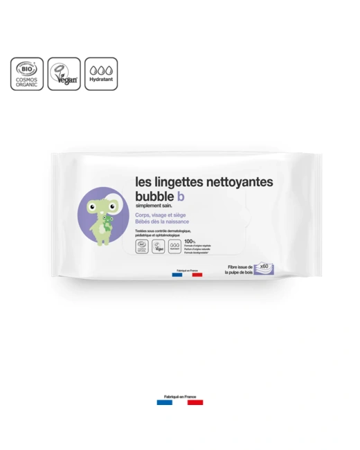 Lingettes nettoyantes biodégradables bébé