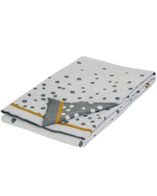 Couverture tricotée Happy dots