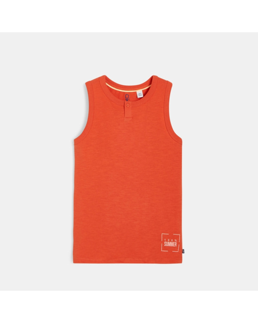 Débardeur uni orange garçon