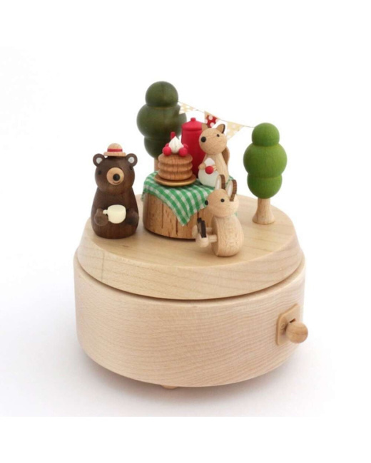 Boîte à musique en bois Anniversaire pique-nique