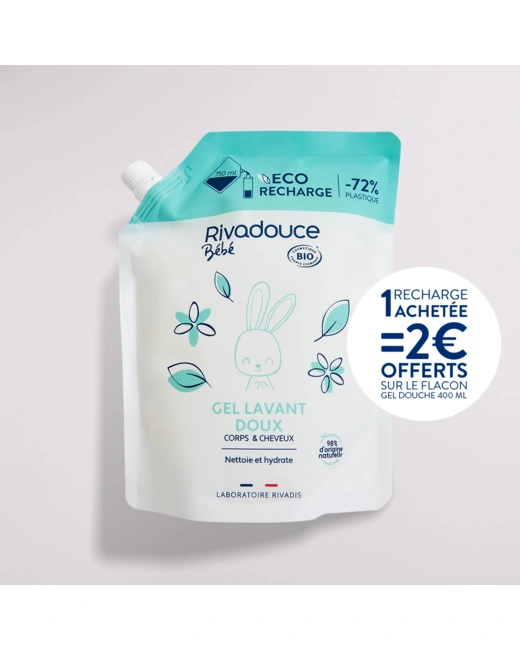 Éco-recharge Gel doux lavant Rivadouce Bébé cert Bio