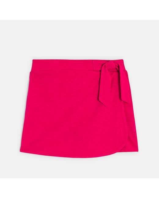 Jupe-short en jersey rose fille
