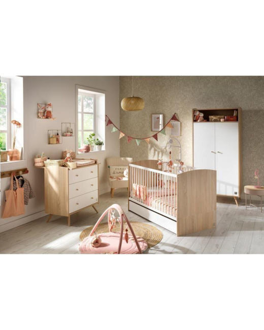 Chambre Trio Access Lit bébé évolutif + Commode + Armoire