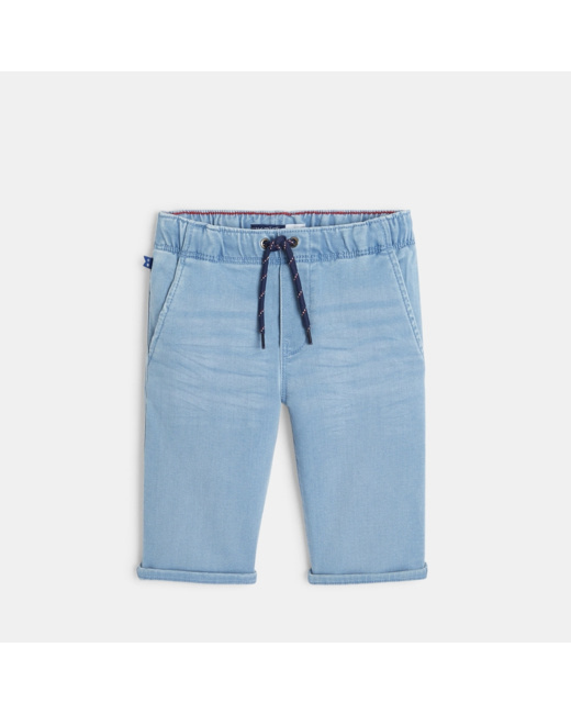 Bermuda slim en jean bleu garçon