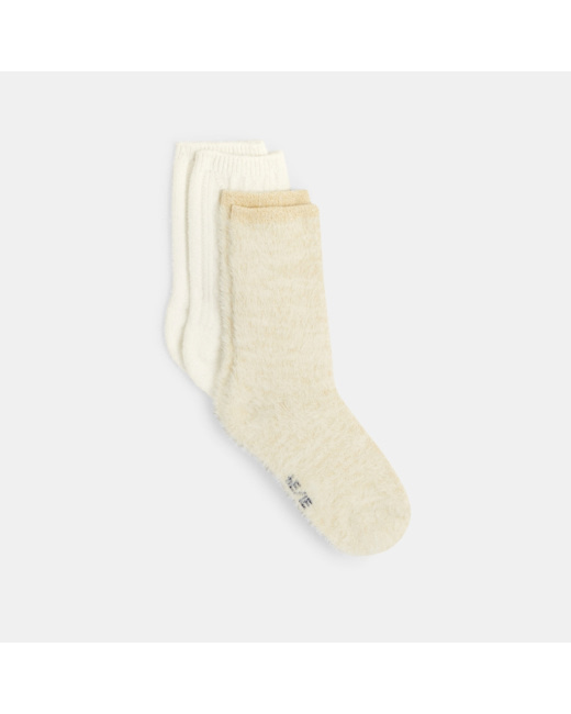 Chaussettes unies (lot de 2) blanches fille