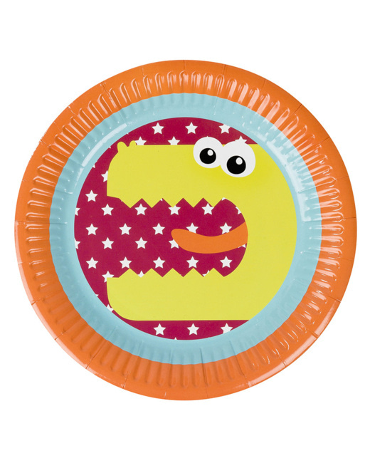 Lot de 10 assiettes anniversaire en carton motif dragon