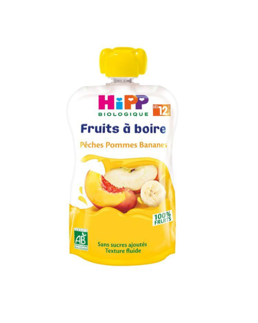 Gourde Pêches Pommes Bananes - 1 gourde x 120ml - dès 12 mois