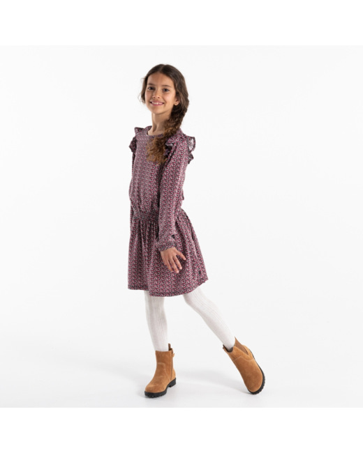 Robe courte imprimée bleue fille