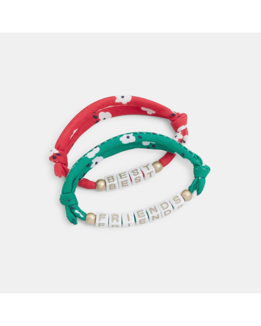 Bracelet à message (lot de 2) rouge fille