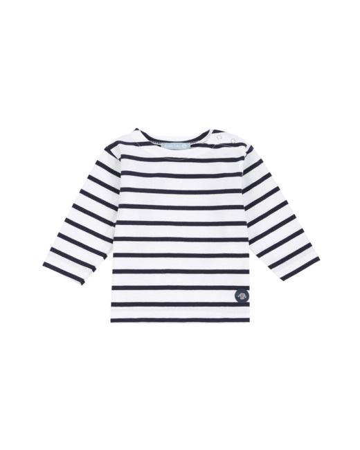 Marinière "Beg Meil" Baby - coton léger - Blanc/Navire