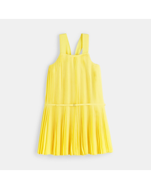 Robe plissée soleil jaune fille