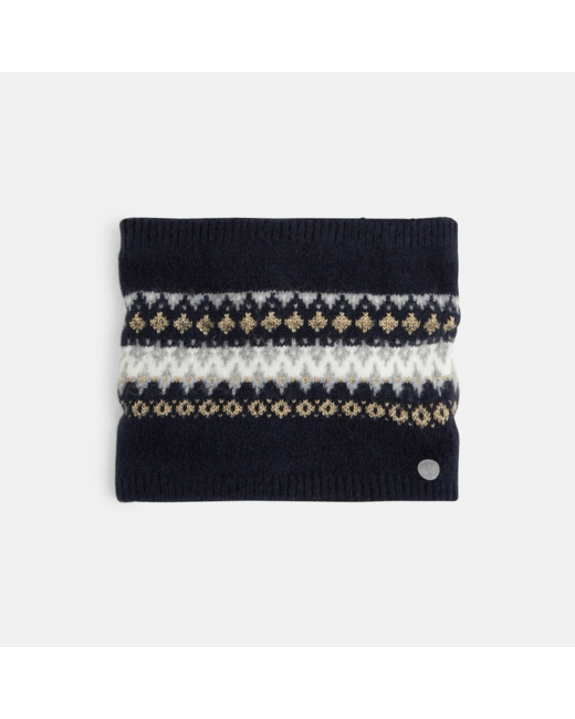 Snood motif jacquard intérieur polaire bleu fille