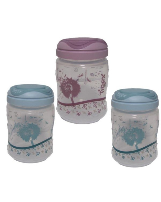 3 pots de conservation pour lait maternel
