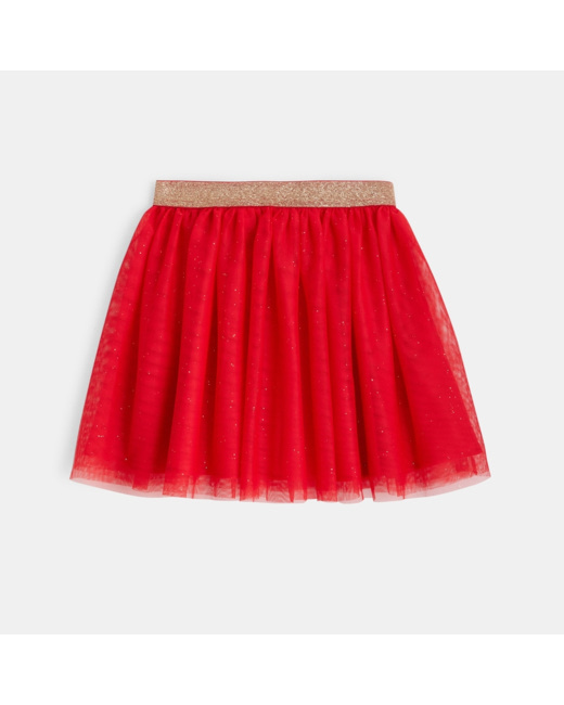 Jupe tutu courte et pailletée rouge fille