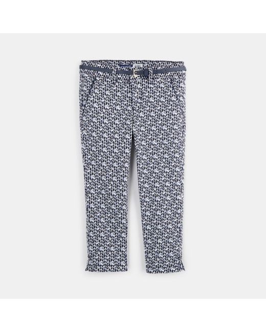 Pantalon capri imprimé bleu fille
