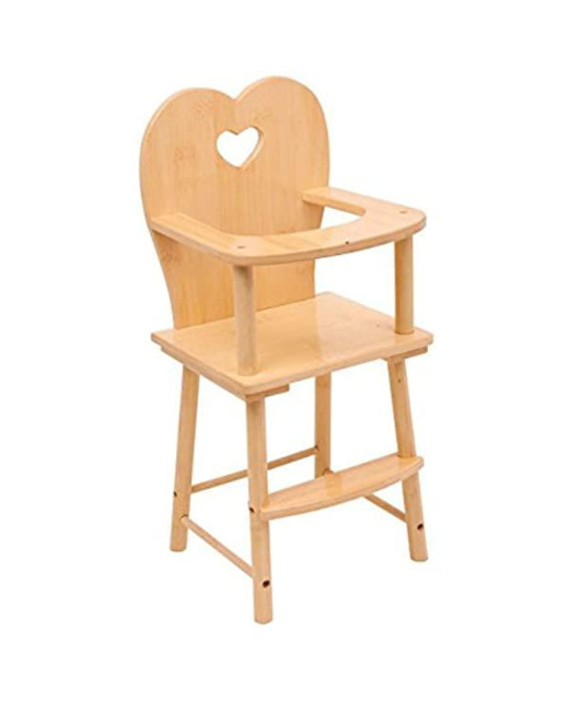 Chaise haute pour poupée en bois
