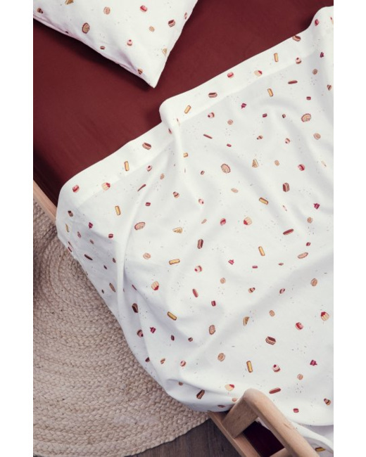 Drap plat bébé coton bio Gourmandises