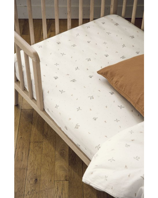 Drap housse Coton Bio pour Lit bébé L'envolée