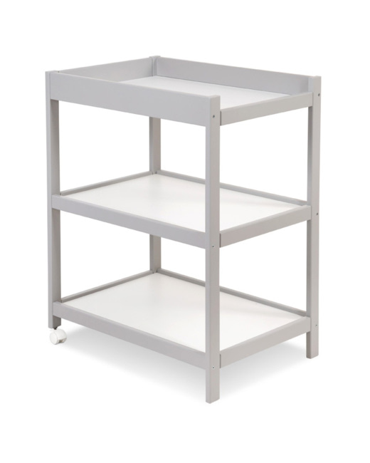 Table à langer en bois avec étagères EMMA