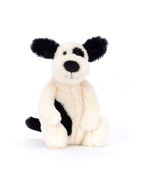 Peluche Bashful Black & Cream Puppy - Little