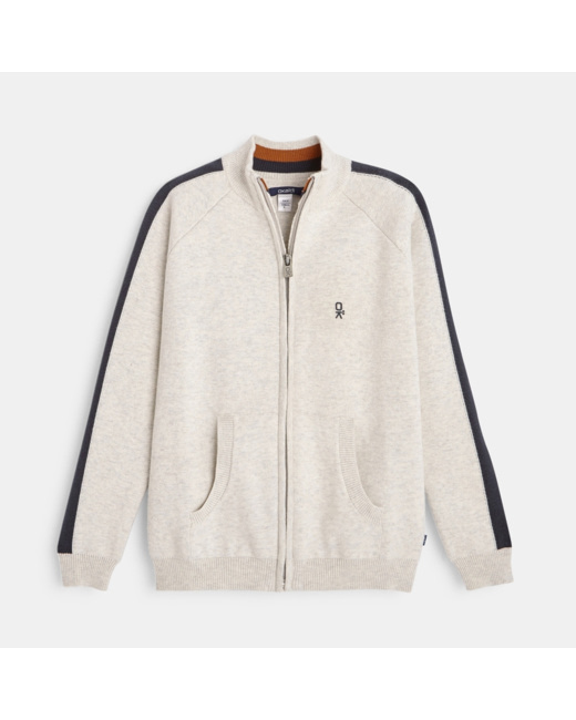 Gilet zippé col montant blanc garçon