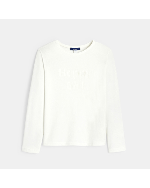 T-shirt à message blanc fille