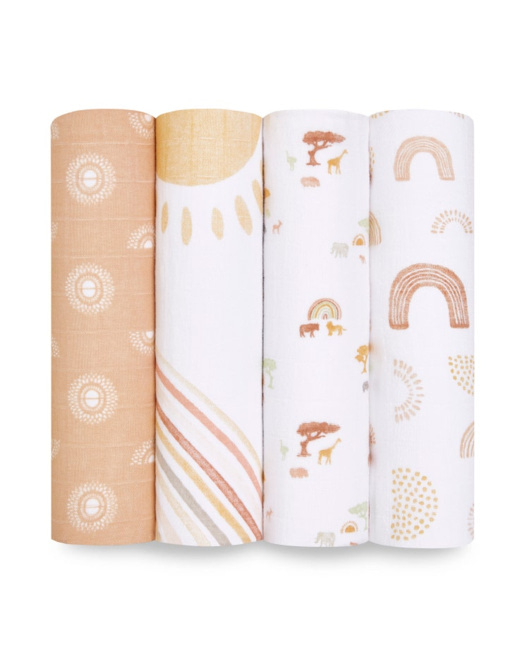 Lot de 4 maxi-langes en mousseline de coton Keep rising