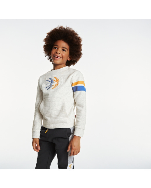 Sweat chiné basket blanches garçon