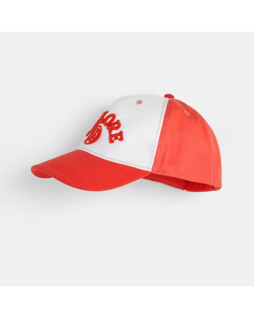 Casquette en toile bicolore rouge garçon