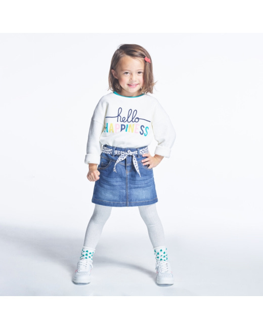 Mini-jupe ceinturée bleue fille