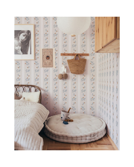 Papier peint enfant fleurs de la campagne française