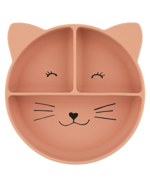 Assiette avec ventouse et compartiments Mrs. Cat