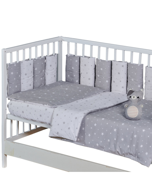 Parure de lit bébé réversible en coton, STELLA