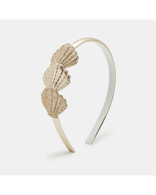 Serre-tête doré Coquillages jaune fille