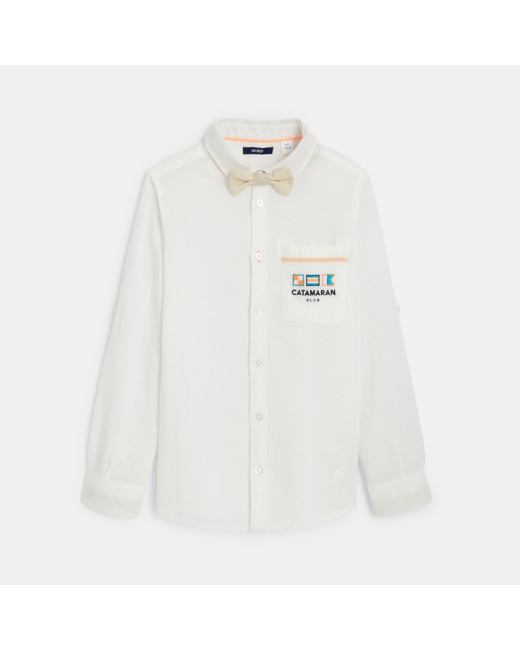Chemise habillée avec nœud papillon blanche garçon