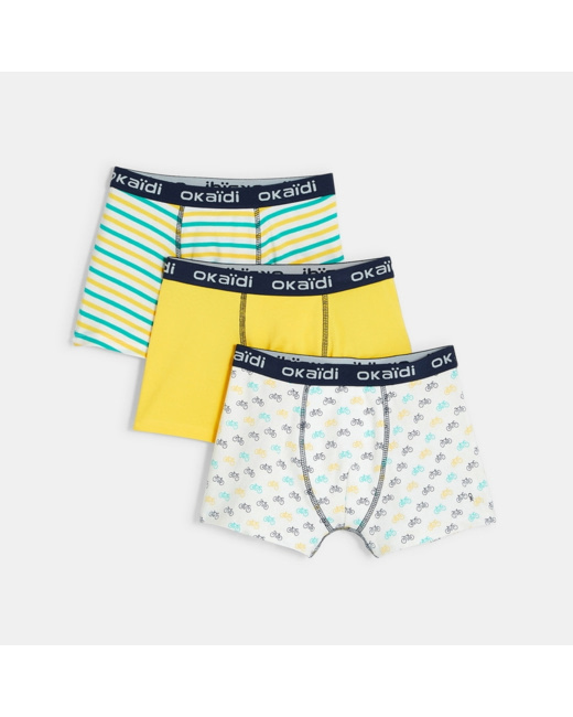 Boxers en coton (lot de 3) jaune garçon