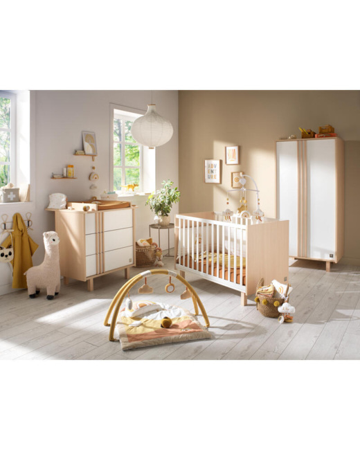 Chambre Trio Lit Commode Armoire Nature