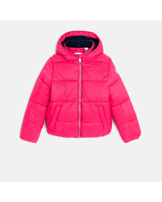 Doudoune courte unie rose Fille