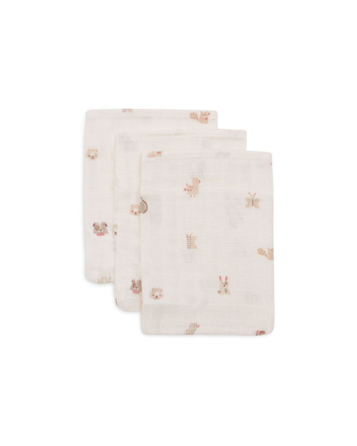 Lot de 3 gants de toilette gaze de coton