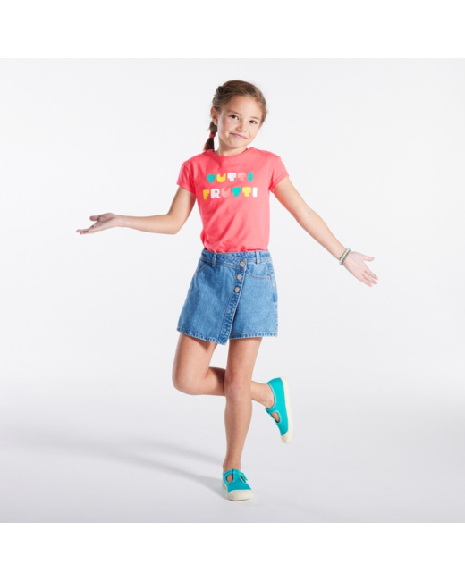T-shirt à message "tutti frutti" rose fille
