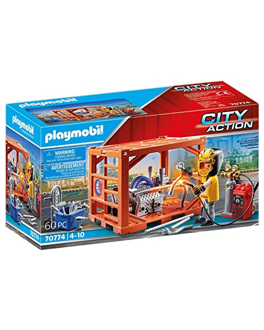 Playmobil City Action - Ouvrier et conteneur